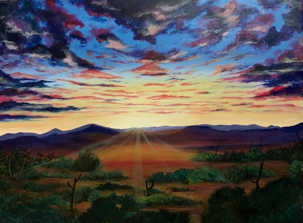 Desert landscape painting